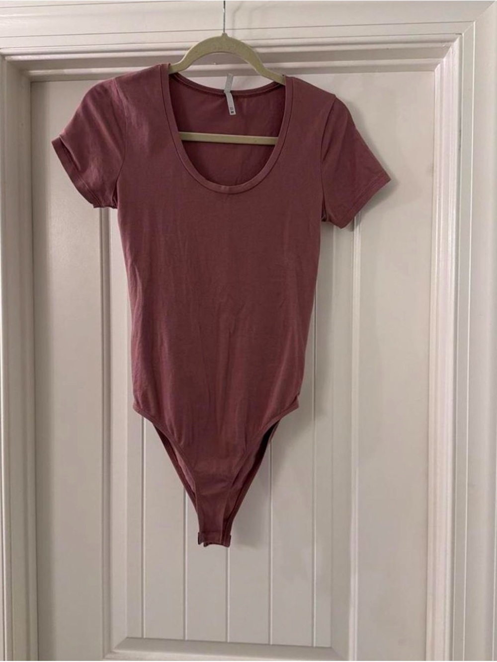 BKE Mauve Short Sleeve Scoop Neck Bodysuit